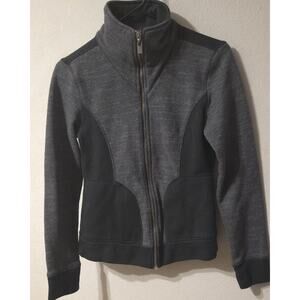 Prana Fleece Lined Jacket Gray Womens Size Medium Full Zip Stretch